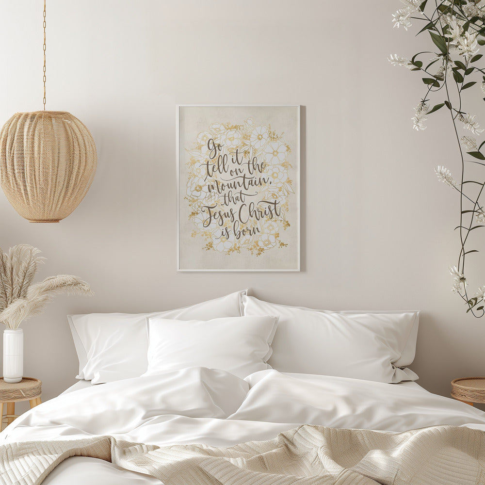Wall art Go tell it on the mountain - vintage vanilla Canvas Print