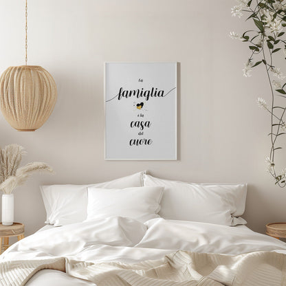 Décoration murale La famille est le foyer du cœur - Tableau sur toile italien