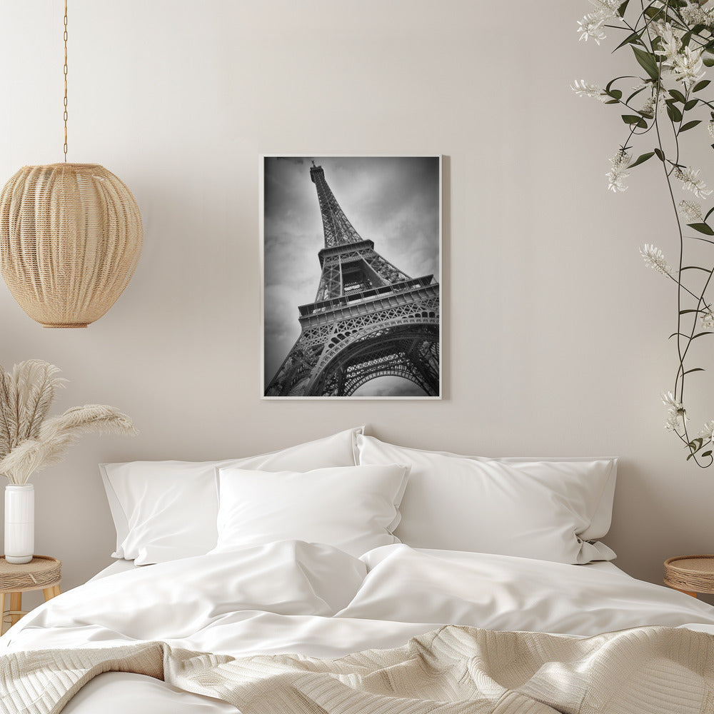 Paris Eiffel Tower Canvas Wall Art | Black and White