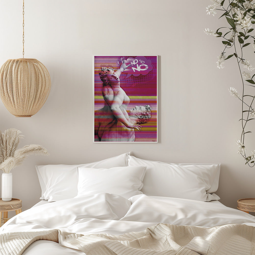 Classical Sculpture with No Is No Typography Canvas Wall Art