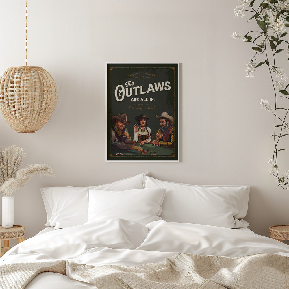 Wall Art Outlaws Are All In Cool Cowboy Poker Art