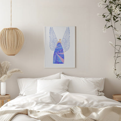 Wall art Angel in Blue Canvas Print
