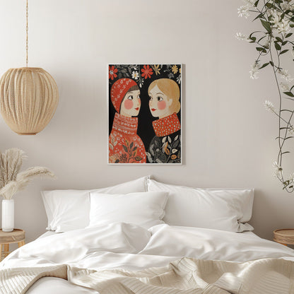 Wall art Vintage Style Mag Women Knittwear Canvas Print