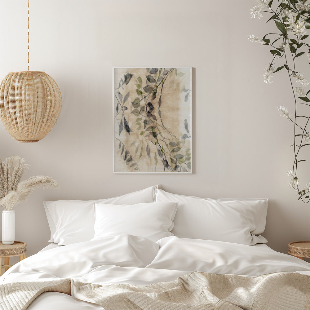 Wall art Colour Washed Leaves No3