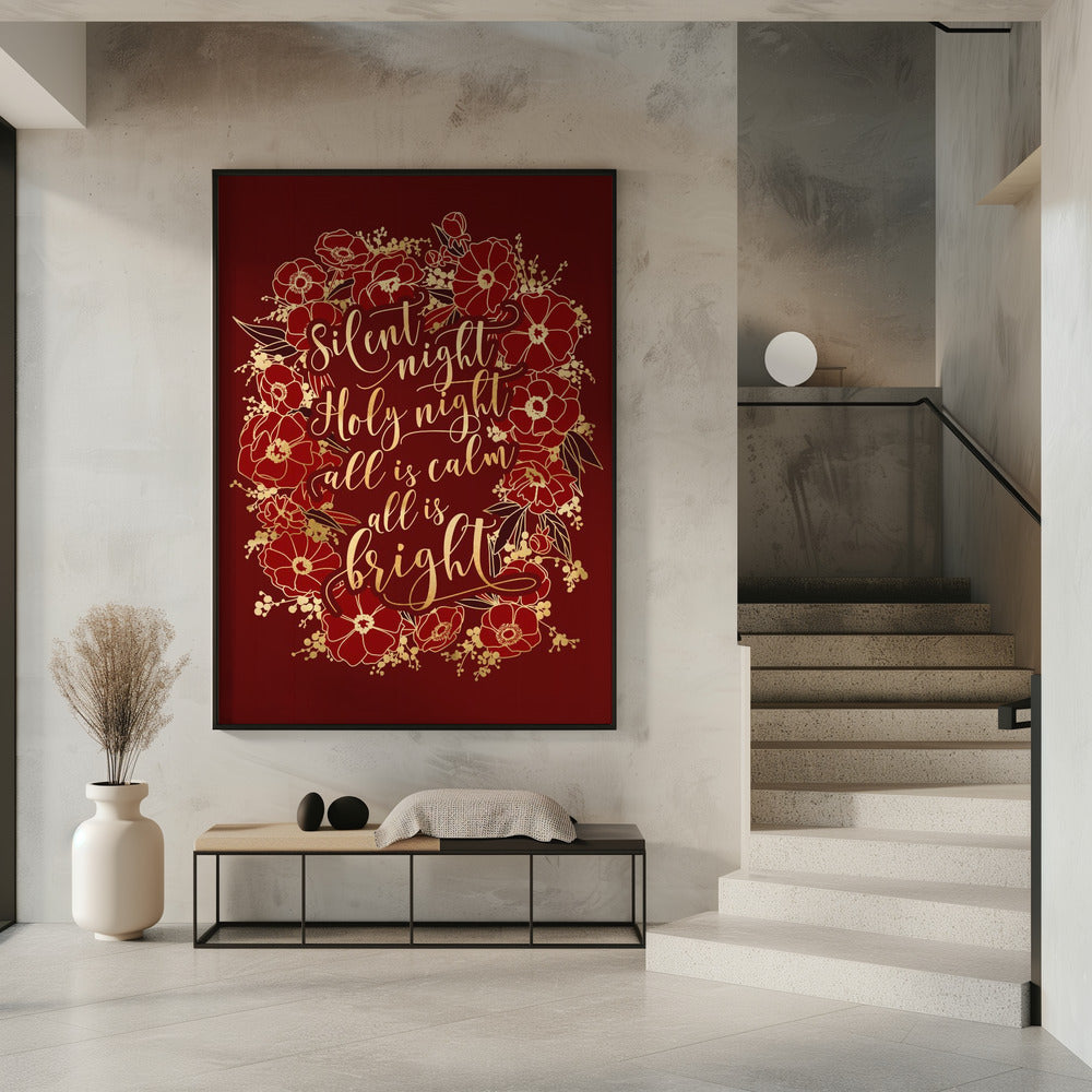 Wall art Silent night - red Canvas Print
