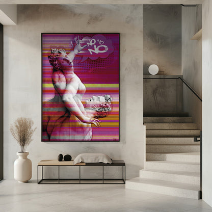 Classical Sculpture with No Is No Typography Canvas Wall Art