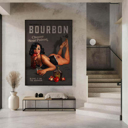 Art mural Babes of Bourbon Vol 6 Choisissez votre poison Pin-up sexy