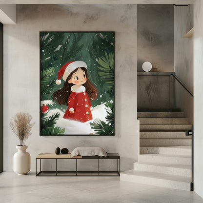 Wall art Christmas Girl Canvas Print