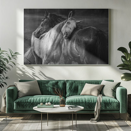 Wall art Warm rain Horses Canvas Print