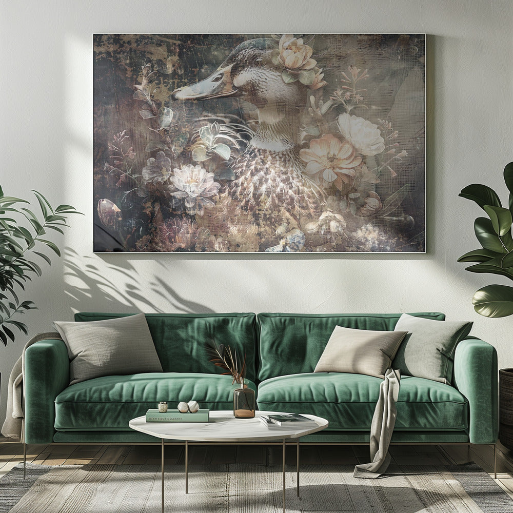 Art mural Canard Animal Illustration vintage Wallart 06