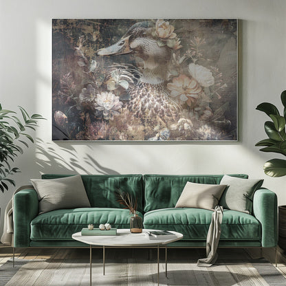 Art mural Canard Animal Illustration vintage Wallart 06