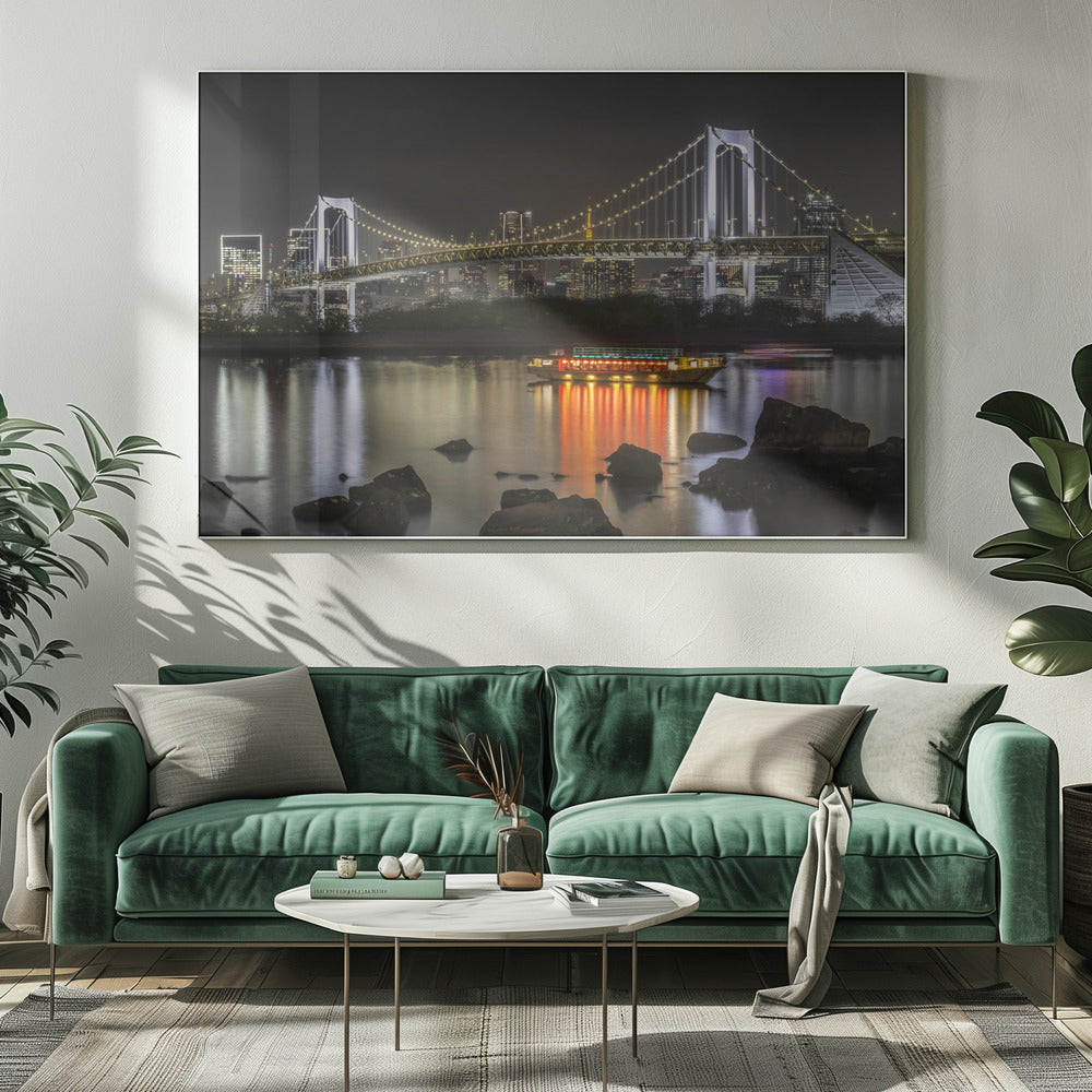 Tokyo Rainbow Bridge | Evening Skyline Canvas Wall Art