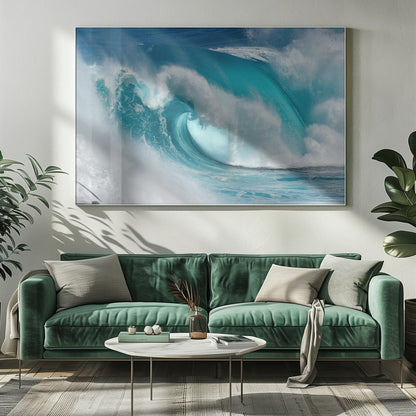 Wall art When the ocean turns into blue fire Canvas Print