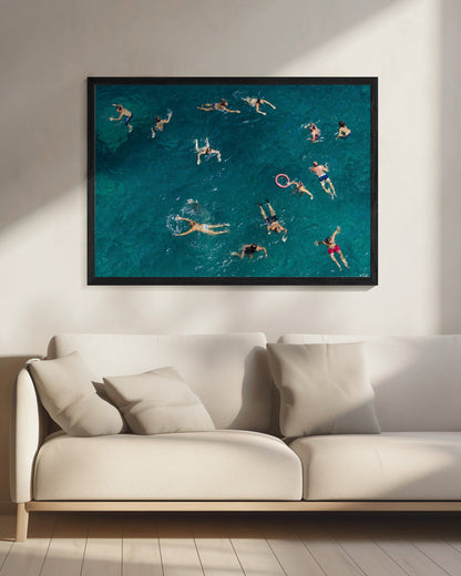 Wall art Blue water swim