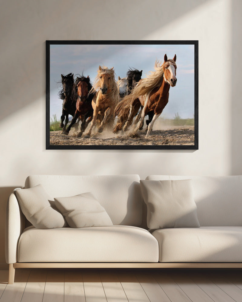 Art mural Six chevaux porte-bonheur