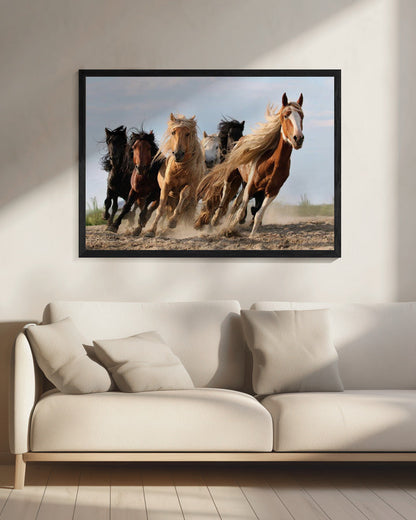 Art mural Six chevaux porte-bonheur