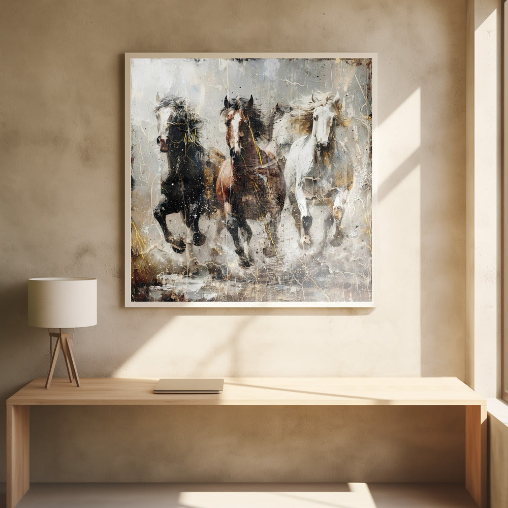 Art mural Cheval Illustration d'art vintage 15