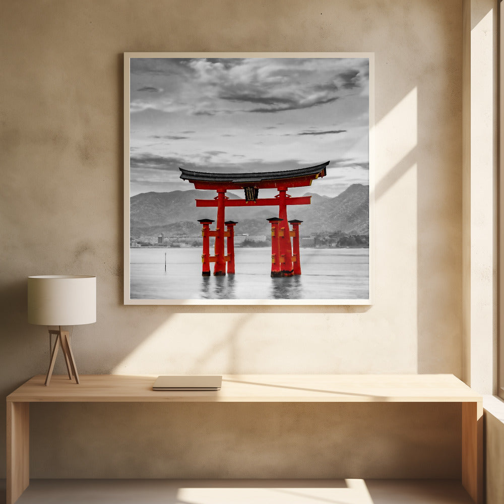 Wall art Torii of Itsukushima Shrine on Miyajima - colorkey