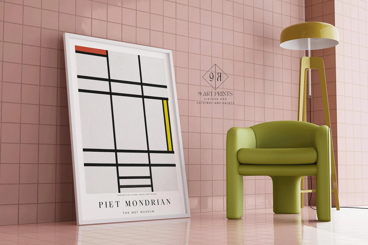Piet Mondrian - Composition 1936 PRINT | Mid-Century Modern Art Print (available handframed or unframed)