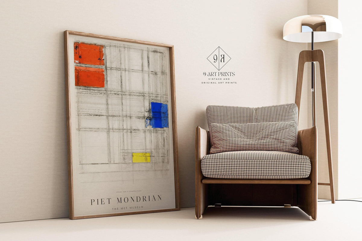 Piet Mondrian - Study for a Composition PRINT | Museum Poster (available handframed or unframed)
