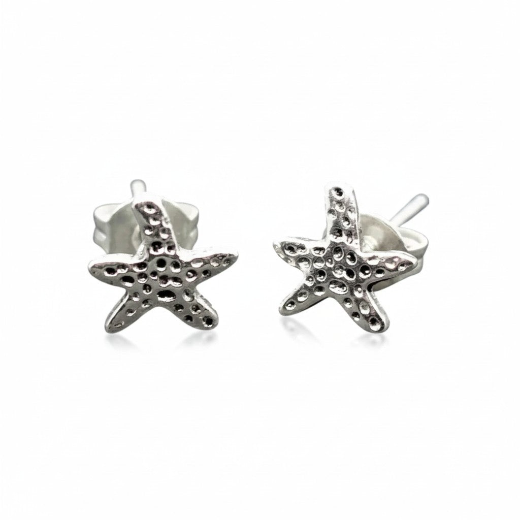Starfish Silver Plate Stud Earrings