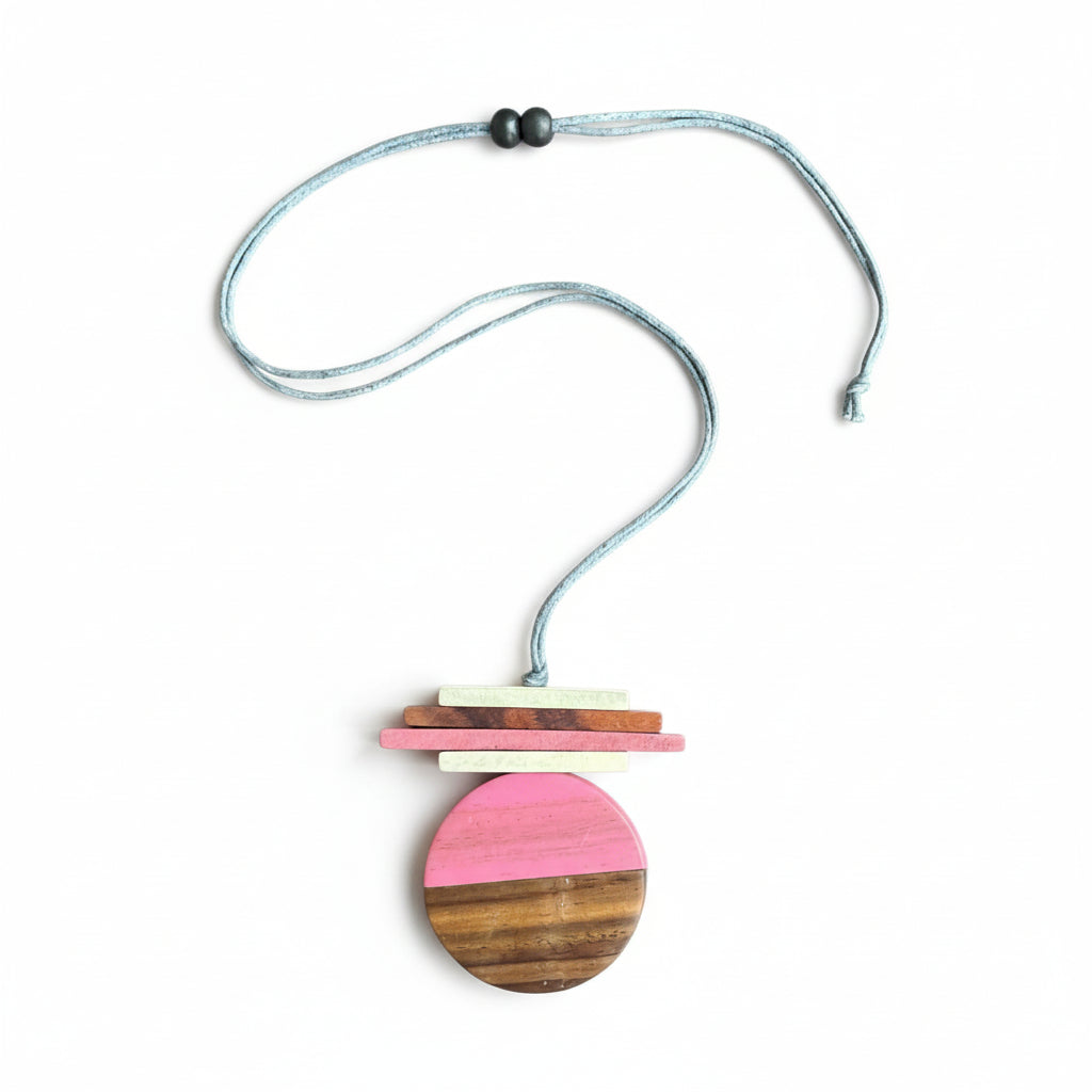 Wooden Geometric Shape Necklace