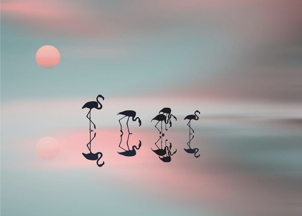 Wal Art Family flamingos.
