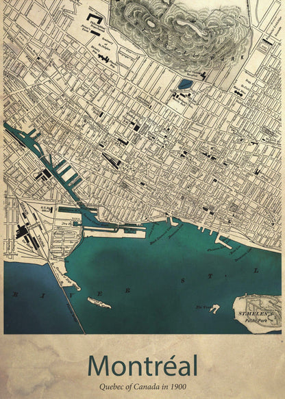 Wall art Montreal map