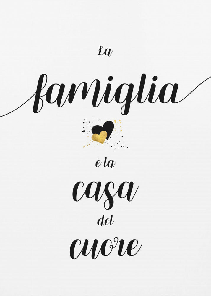 Décoration murale La famille est le foyer du cœur - Tableau sur toile italien