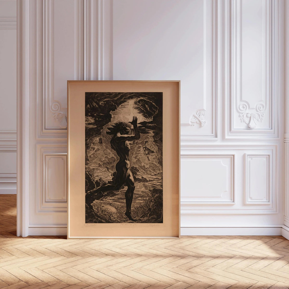 Estampe Giclée "Prométhée" de Jean Delville : Art Symboliste Esquissé, Encadrée ou Non-Encadrée