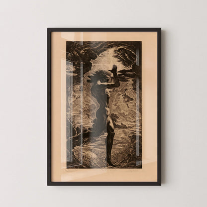 Estampe Giclée "Prométhée" de Jean Delville : Art Symboliste Esquissé, Encadrée ou Non-Encadrée