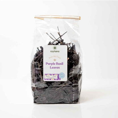 Feuilles de basilic pourpre séchées