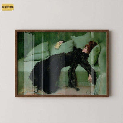 Impression Giclée Ramon Casas : Jeune Femme Décadente, Œuvre d'Art, Option Encadré Main