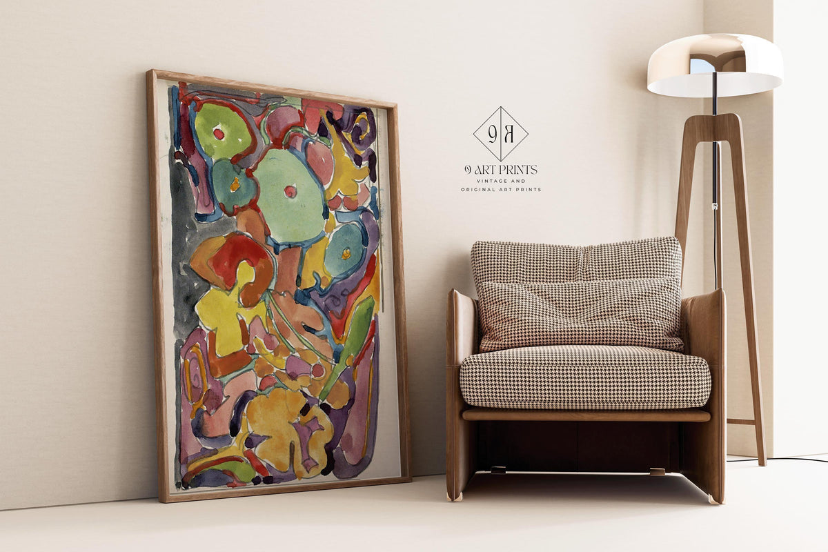Reijer Stolk ‚Äì Vivid Floral Abstraction (c. 1916) | Expressive Modernist Watercolor (available handframed or unframed)