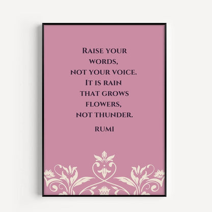 Rumi Quote Art Print: Lilac Poetry Poster
