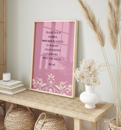 Rumi Quote Art Print: Lilac Poetry Poster
