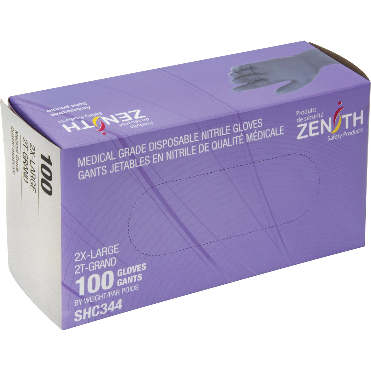 Medical Grade Disposable Gloves, 2X-Large, Nitrile, 6-mil, Powder-Free, Black, Class 2