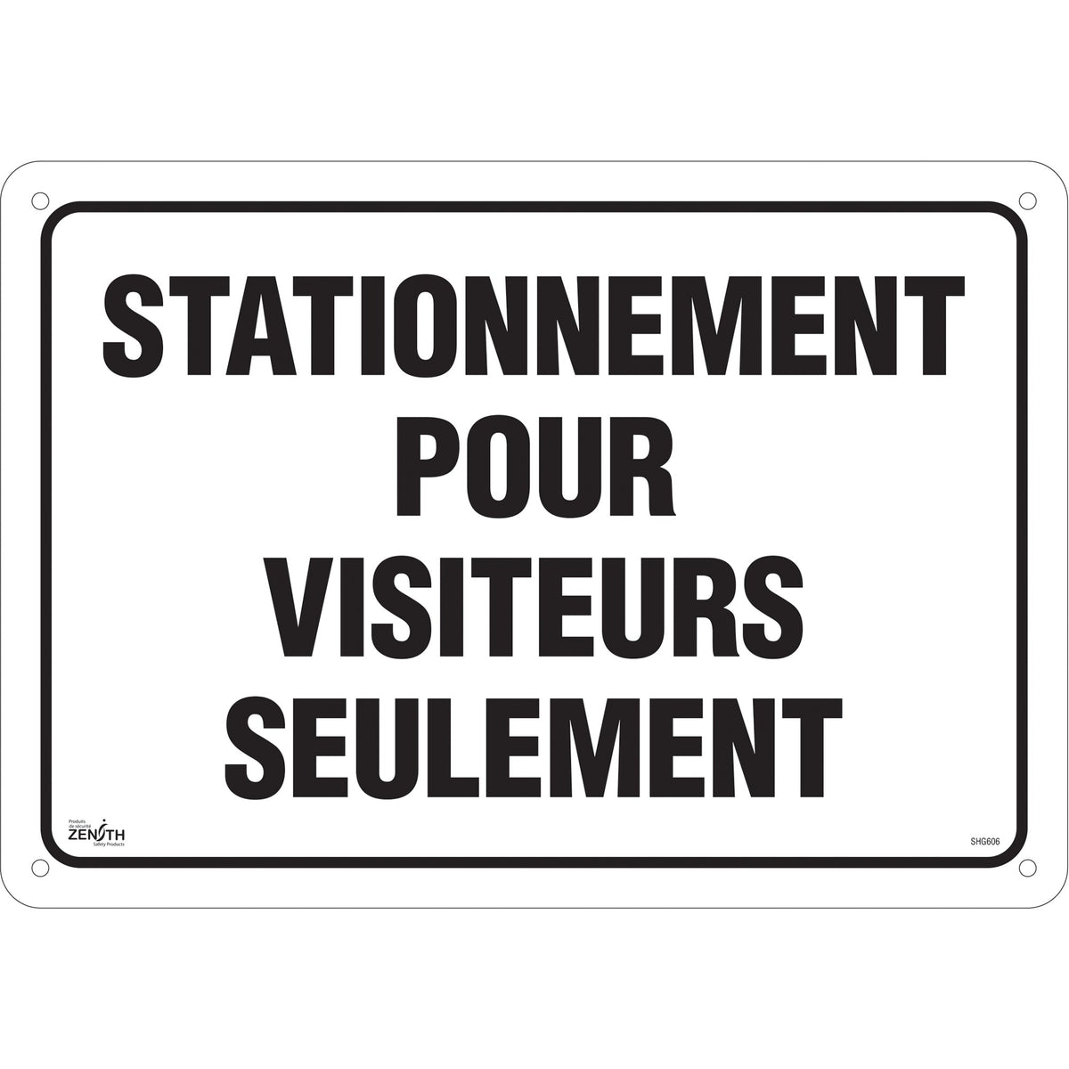 "Stationnement pour visiteurs" Panneau, 14" x 20", Aluminium, Français
