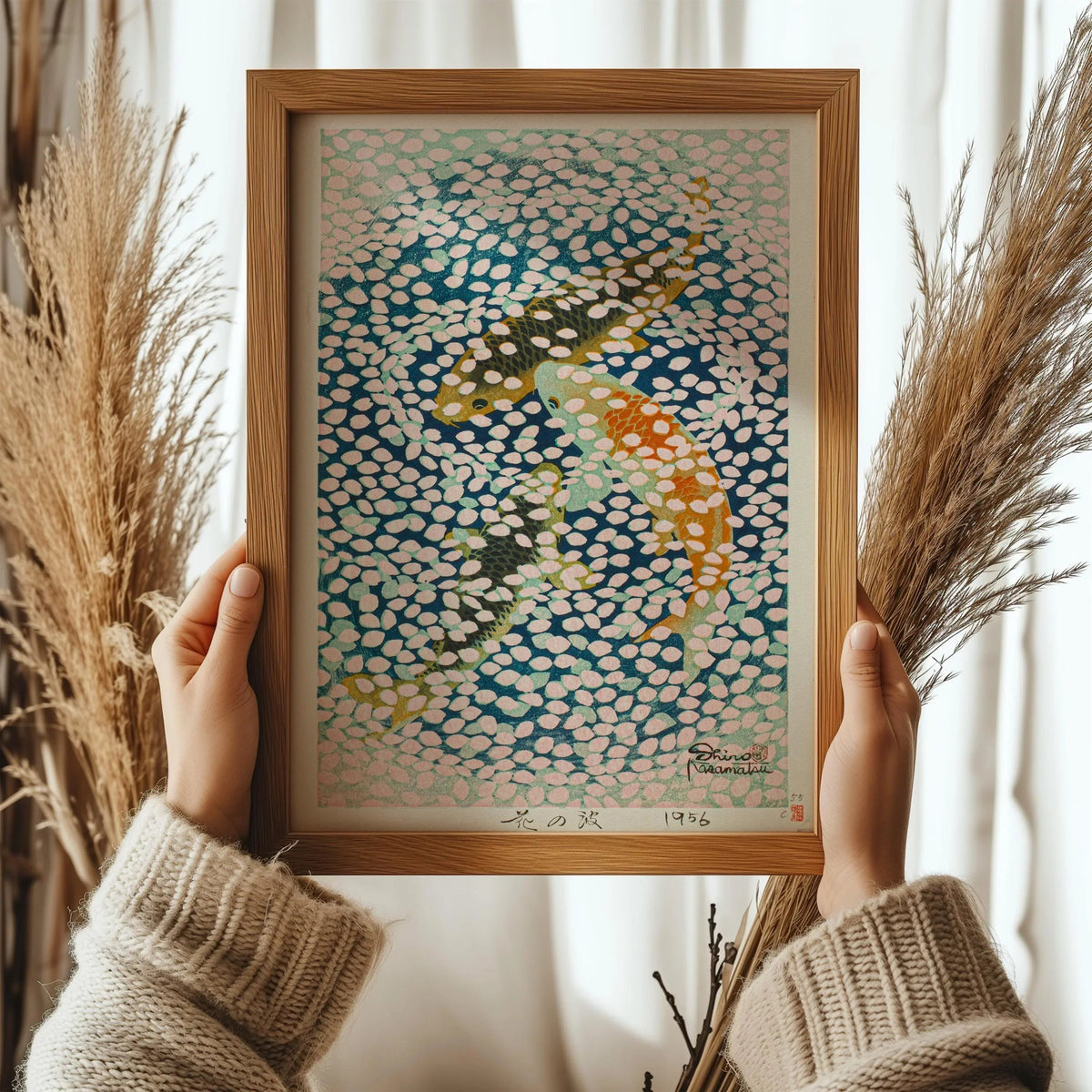 Shiro Kasamatsu - Estampe Giclée "Vague de Pétales" : Art de l'Estampe Japonaise Vintage