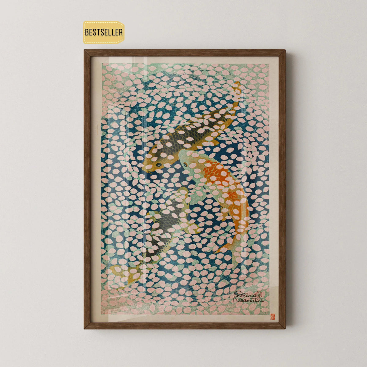 Shiro Kasamatsu - Estampe Giclée "Vague de Pétales" : Art de l'Estampe Japonaise Vintage