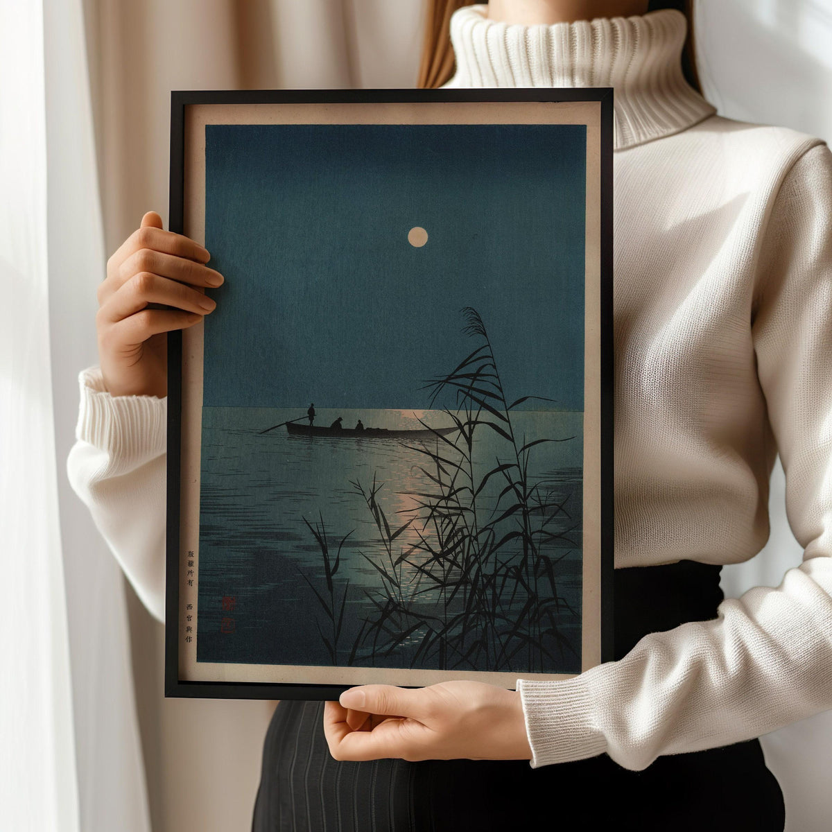 Shoda Koho Moonlit Sea Giclee Print: Vintage Japanese Ukiyo-e Art