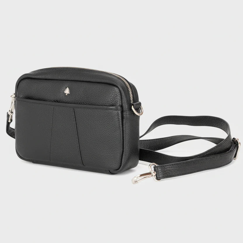 Greenwood Leather Mini Crossbody Bag. Premium Full-Grain Pebbled Leather Handbag