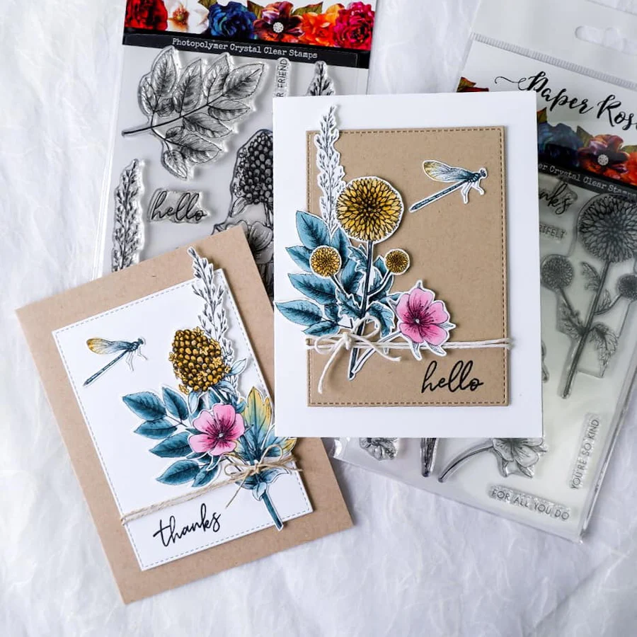 Sketchy Floral - Tampons Transparents "Hello" 10x15cm 19075