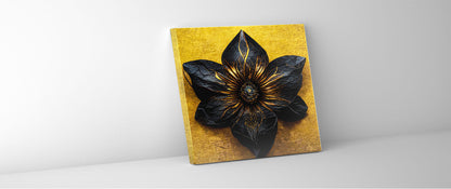Impression sur toile - Fleur noire - Décoration murale