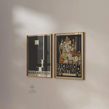 STATEMENT DUO Bauhaus Egon Schiele Ausstellung Posters |  | Mid-Century Modern Art Prints available framed