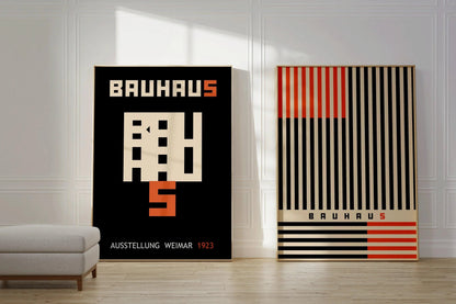 STATEMENT DUO Black and Orange Bauhaus |   | Mid-Century Modern Art Print Posters | available framed