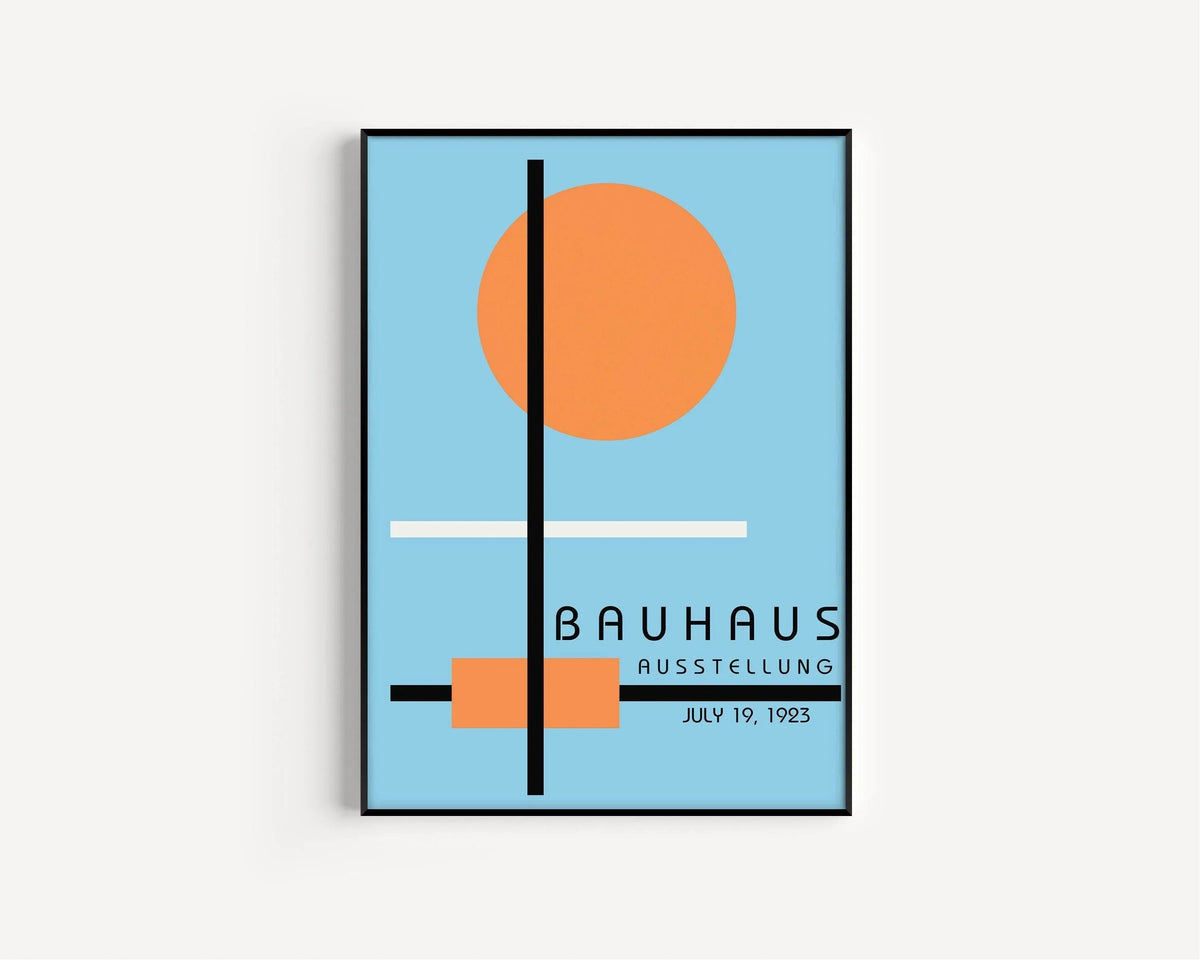 STATEMENT DUO Blue Bauhaus Mid-Century Modern Art Print Posters |  | available framed
