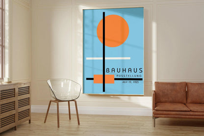 STATEMENT DUO Blue Bauhaus Mid-Century Modern Art Print Posters |  | available framed
