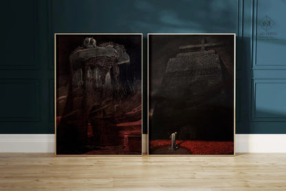 Fritz Gareis World War 1 Expressionist Art Print Set: Dark Symbolist Fine Art