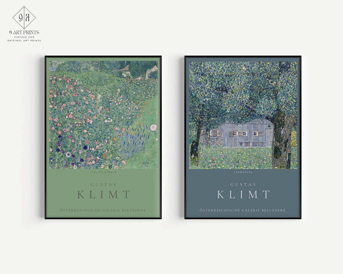 Reproductions d'art de Gustav Klimt : Duo Ferme et Jardin italien